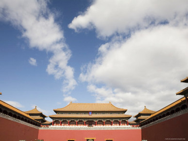 Blue Sky and Clouds Above the Forbidden City