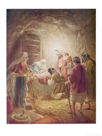 The Shepherds Come to See Mary Joseph and Their Baby Jesus